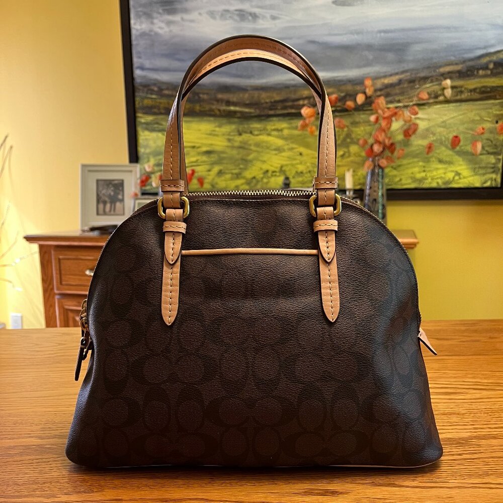 Coach Signature Monogram Handbag Satchel - Picture 4 of 11